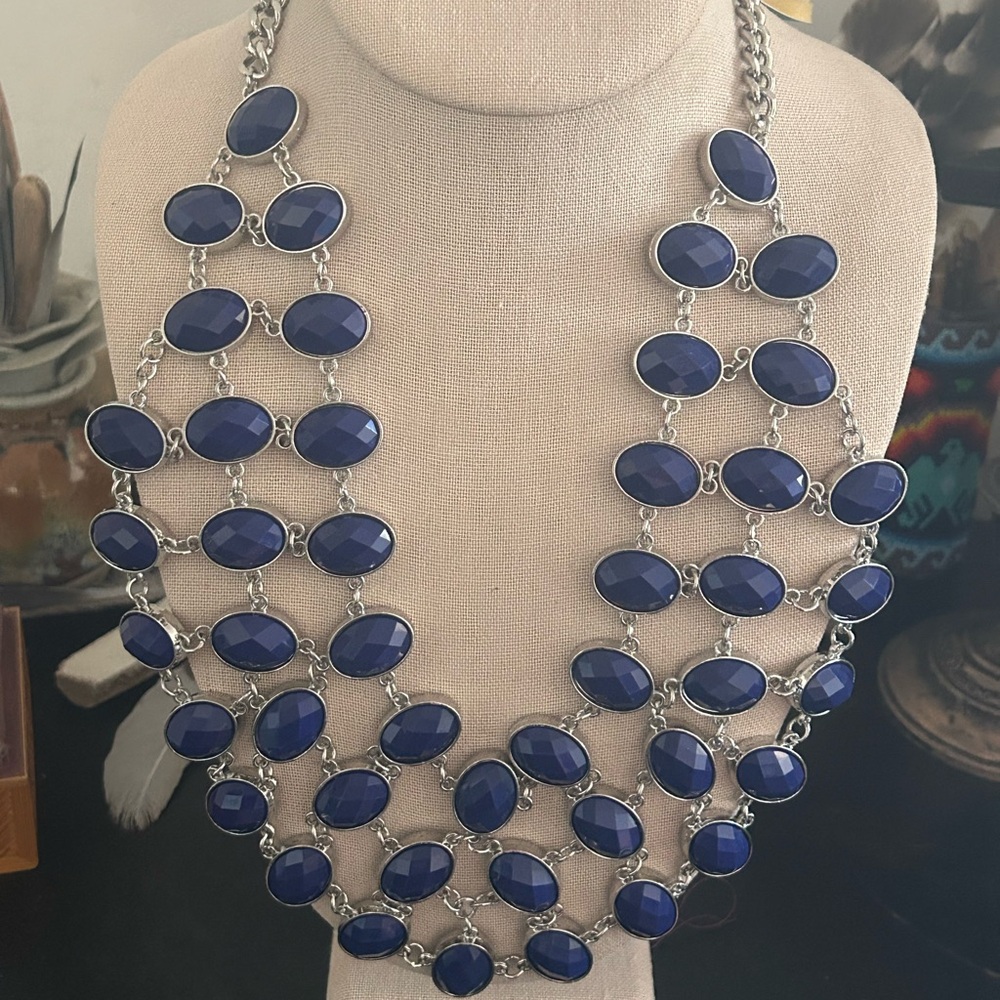 Spring Street Silver and Deep Blue Necklace